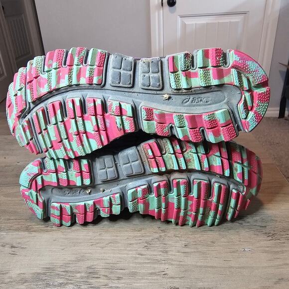 Asics GEL Scram 3 Sneakers Womens Sz 7 Purple Black Lace Up Leather T6K7Q Trail - Picture 8 of 9